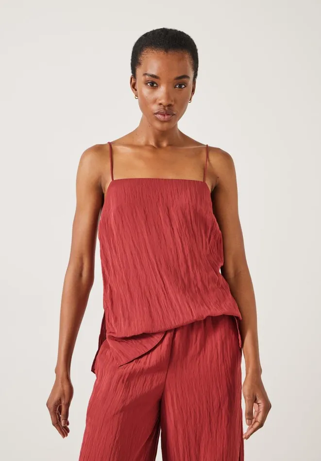 Hush Tops and Tshirts Women Ari Long Crinkle Cami Rust