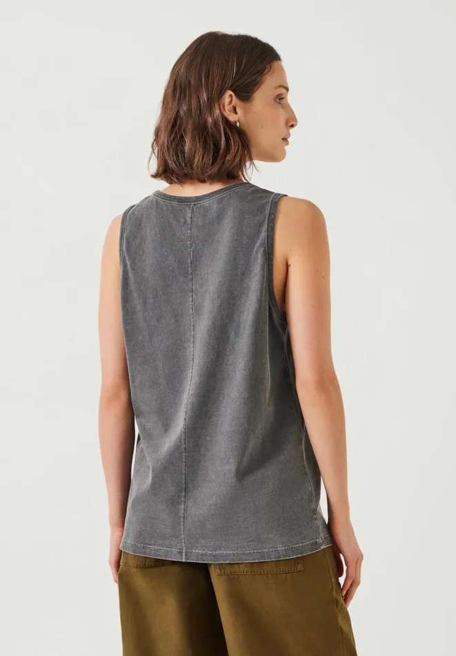 Hush Tops and Tshirts Women Carla Relaxed Tank Top Washed Black Hush Tops and Tshirts Women Carla Relaxed Tank Top Washed Black