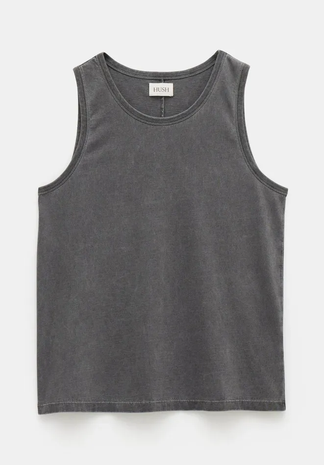 Hush Tops and Tshirts Women Carla Relaxed Tank Top Washed Black Hush Tops and Tshirts Women Carla Relaxed Tank Top Washed Black