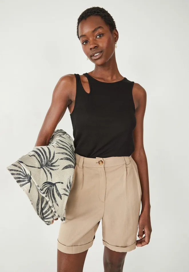 Hush Tops and Tshirts Women Cut Out Detail Vest Black Hush Tops and Tshirts Women Cut Out Detail Vest Black