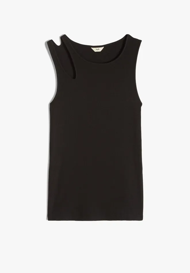 Hush Tops and Tshirts Women Cut Out Detail Vest Black Hush Tops and Tshirts Women Cut Out Detail Vest Black