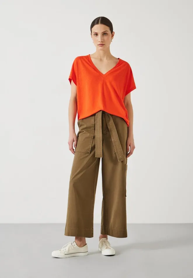 Hush Tops and Tshirts Women Danny Linen VNeck TShirt Red Hush Tops and Tshirts Women Danny Linen VNeck TShirt Red