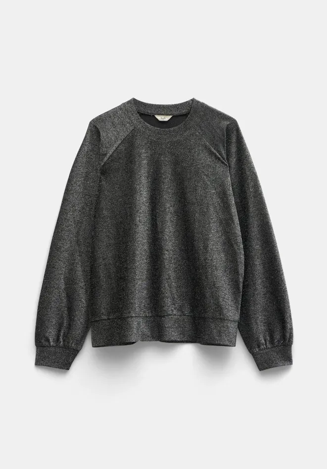 Hush Tops and Tshirts Women Darcy Raglan Sleeve Sparkle Sweatshirt Silver Lurex Hush Tops and Tshirts Women Darcy Raglan Sleeve Sparkle Sweatshirt Silver Lurex