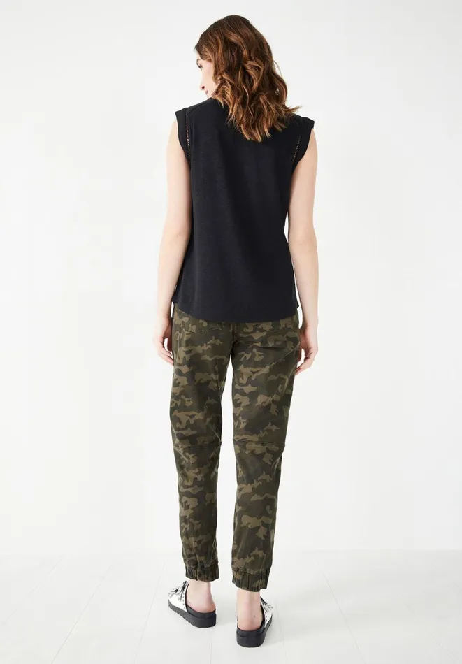 Hush Tops and Tshirts Women Fia Linen Blend Vest Black Hush Tops and Tshirts Women Fia Linen Blend Vest Black