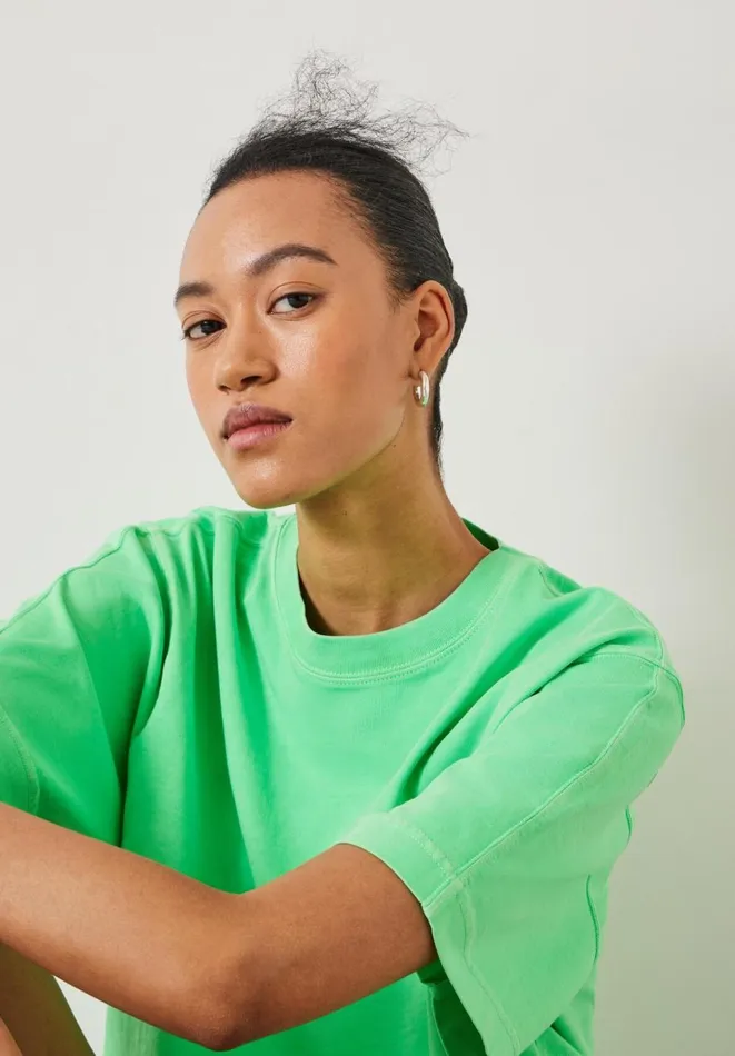 Hush Tops and Tshirts Women Flo Oversized Cotton TShirt Poison Green Hush Tops and Tshirts Women Flo Oversized Cotton TShirt Poison Green