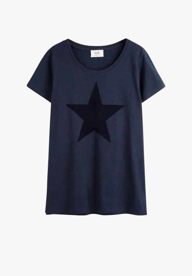 Hush Tops and Tshirts Women Flock Star Cotton T Shirt Midnight Hush Tops and Tshirts Women Flock Star Cotton T Shirt Midnight