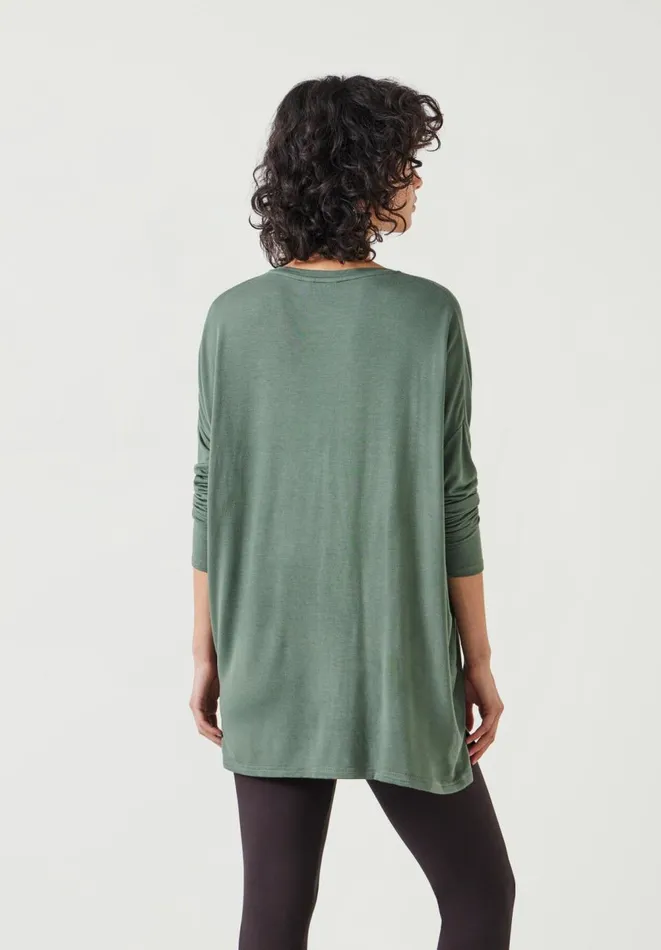 Hush Tops and Tshirts Women Gillian Wide Jersey V Neck Top Khaki Hush Tops and Tshirts Women Gillian Wide Jersey V Neck Top Khaki