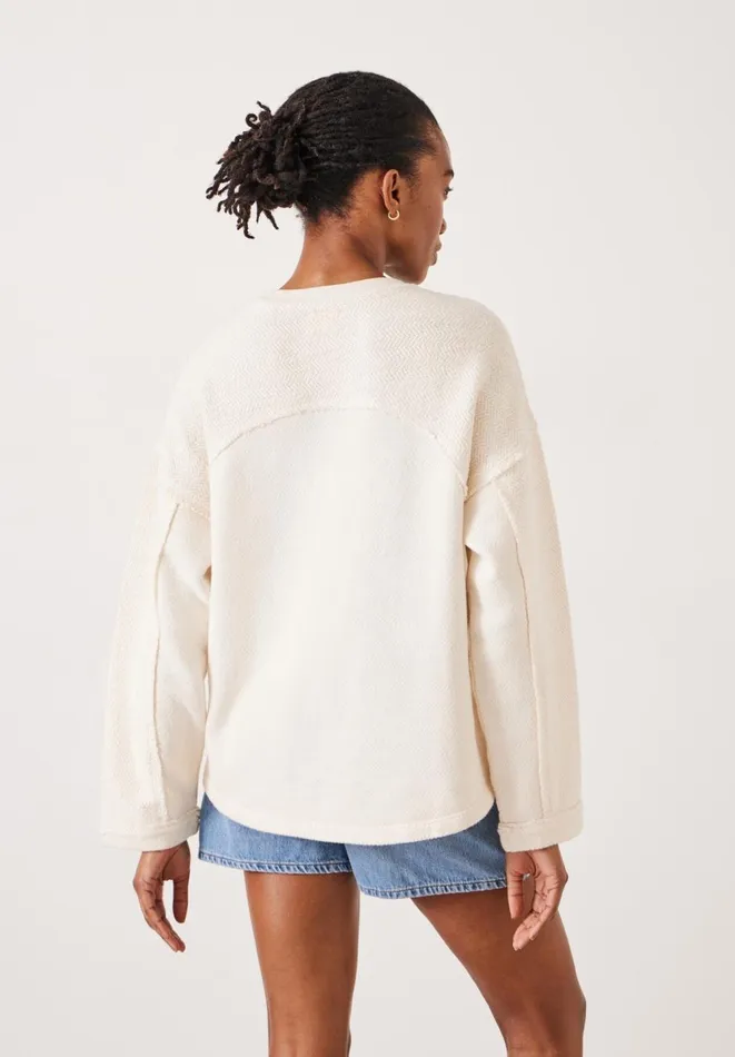 Hush Tops and Tshirts Women Hannah Textured Sweatshirt Ecru Hush Tops and Tshirts Women Hannah Textured Sweatshirt Ecru