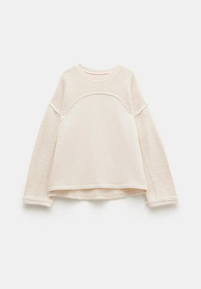 Hush Tops and Tshirts Women Hannah Textured Sweatshirt Ecru Hush Tops and Tshirts Women Hannah Textured Sweatshirt Ecru