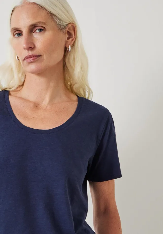 Hush Tops and Tshirts Women Hari Scoop Neck Cotton Slub TShirt Night Sky Hush Tops and Tshirts Women Hari Scoop Neck Cotton Slub TShirt Night Sky