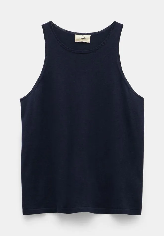 Hush Tops and Tshirts Women Jada Fine Gauge Knitted Tank Top Navy Hush Tops and Tshirts Women Jada Fine Gauge Knitted Tank Top Navy