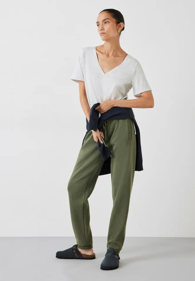 Hush Tops and Tshirts Women Kali Cotton Slub VNeck TShirt Lightest Grey Marl Hush Tops and Tshirts Women Kali Cotton Slub VNeck TShirt Lightest Grey Marl