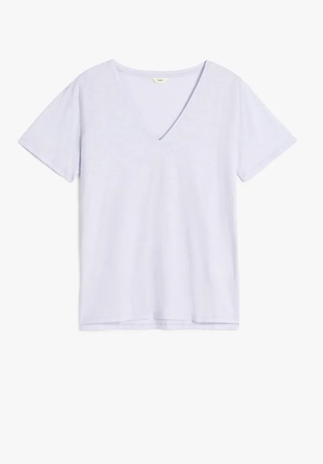 Hush Tops and Tshirts Women Kali Cotton Slub VNeck TShirt Lilac Hush Tops and Tshirts Women Kali Cotton Slub VNeck TShirt Lilac