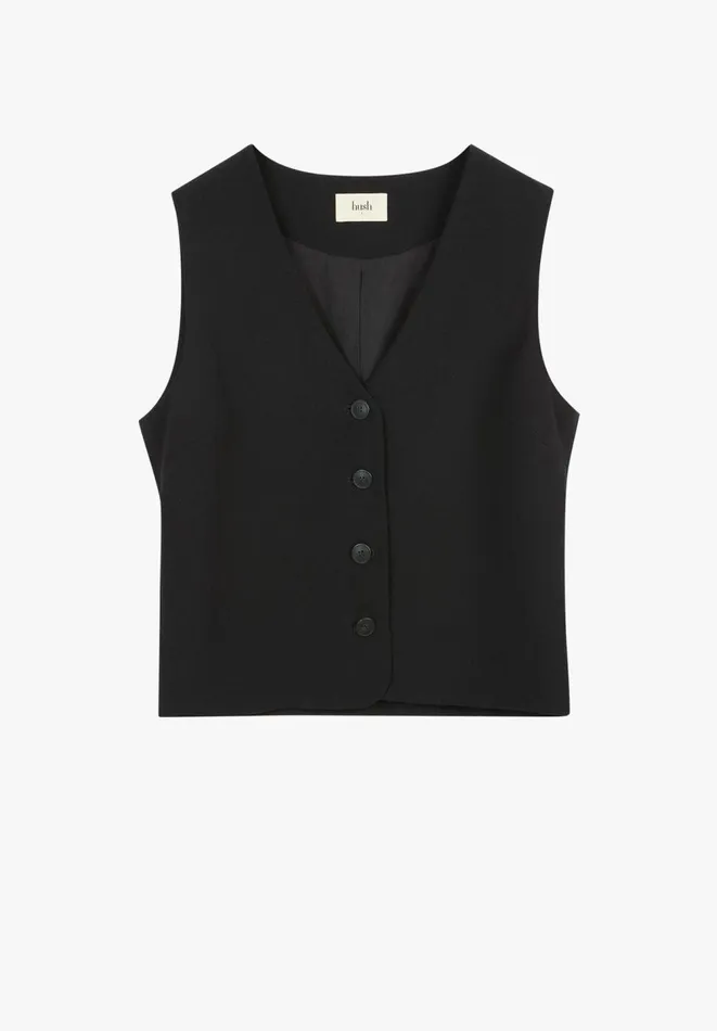 Hush Tops and Tshirts Women Leah Tailored Waistcoat Black Hush Tops and Tshirts Women Leah Tailored Waistcoat Black
