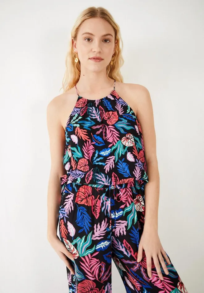 Hush Tops and Tshirts Women Lilo Halter Cami Bright Leaves
