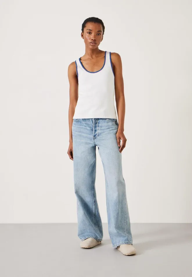 Hush Tops and Tshirts Women Luisa Crochet Detail Vest White Hush Tops and Tshirts Women Luisa Crochet Detail Vest White
