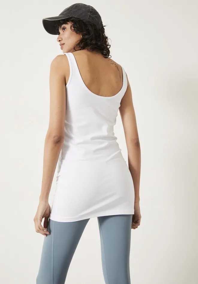 Hush Tops and Tshirts Women Marcy Long Line Tank White Hush Tops and Tshirts Women Marcy Long Line Tank White