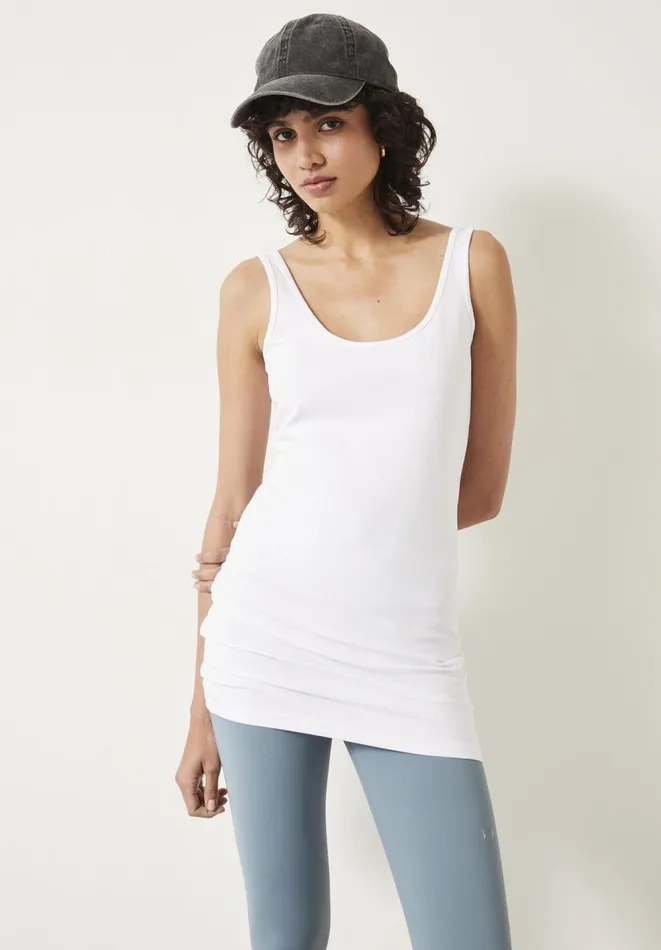 Hush Tops and Tshirts Women Marcy Long Line Tank White Hush Tops and Tshirts Women Marcy Long Line Tank White