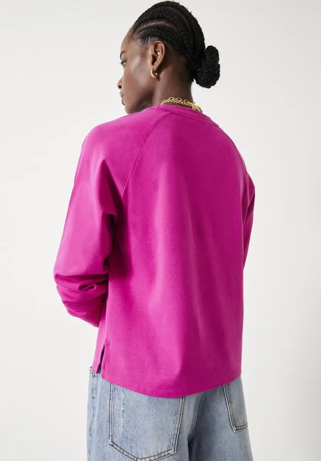 Hush Tops and Tshirts Women Matilda Cotton Raglan Top Bright Pink Hush Tops and Tshirts Women Matilda Cotton Raglan Top Bright Pink