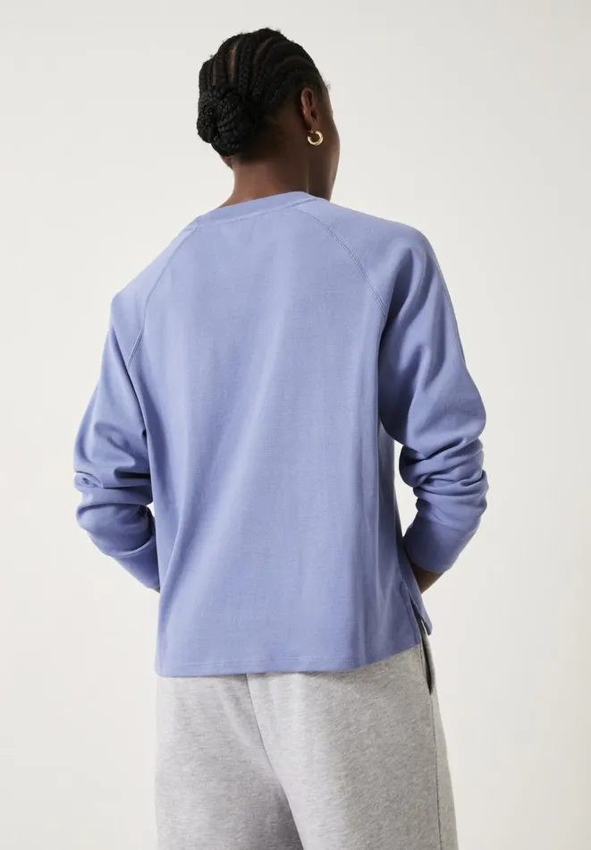 Hush Tops and Tshirts Women Matilda Cotton Raglan Top Dusty Blue Hush Tops and Tshirts Women Matilda Cotton Raglan Top Dusty Blue