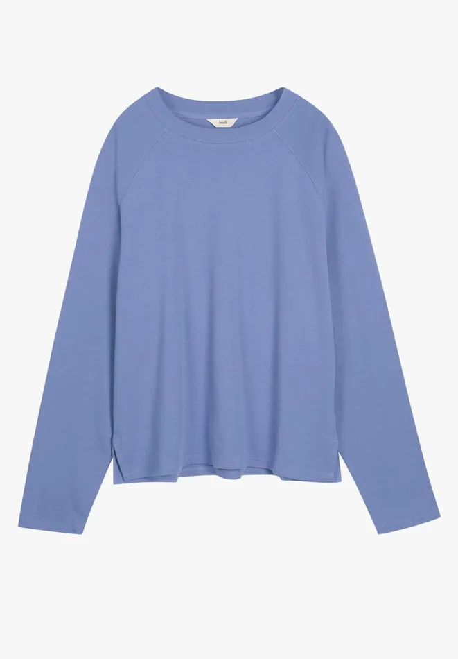 Hush Tops and Tshirts Women Matilda Cotton Raglan Top Dusty Blue Hush Tops and Tshirts Women Matilda Cotton Raglan Top Dusty Blue