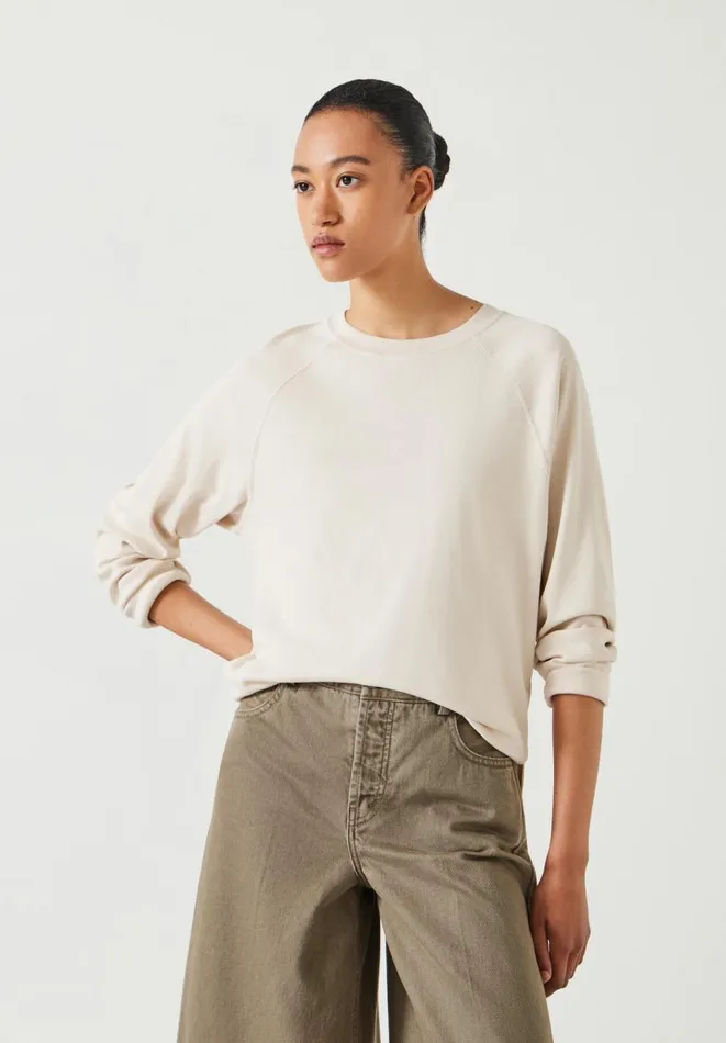 Hush Tops and Tshirts Women Matilda Cotton Raglan Top Ecru