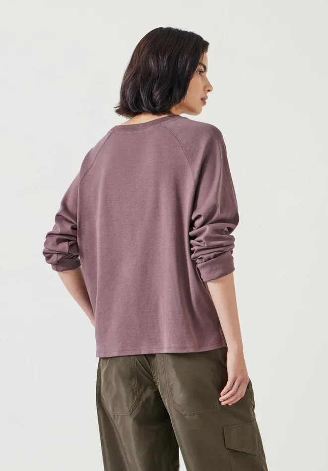 Hush Tops and Tshirts Women Matilda Cotton Raglan Top Light Brown Hush Tops and Tshirts Women Matilda Cotton Raglan Top Light Brown