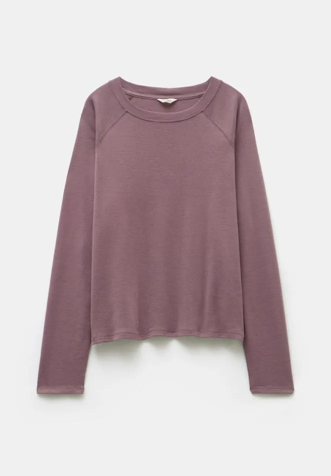 Hush Tops and Tshirts Women Matilda Cotton Raglan Top Light Brown Hush Tops and Tshirts Women Matilda Cotton Raglan Top Light Brown