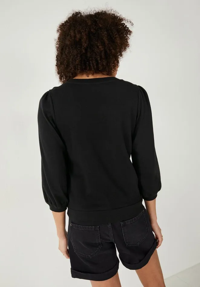 Hush Tops and Tshirts Women Mimi Puff Sleeve TShirt Black Hush Tops and Tshirts Women Mimi Puff Sleeve TShirt Black