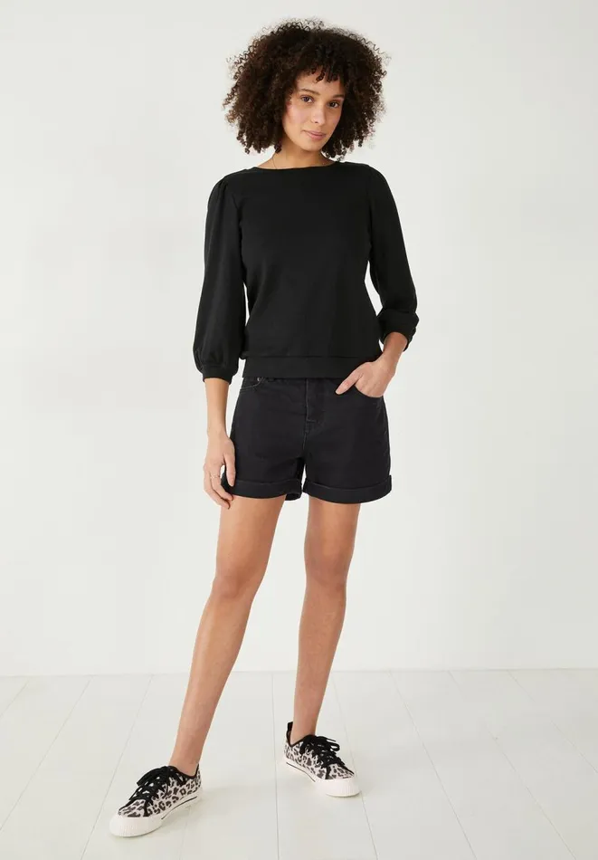 Hush Tops and Tshirts Women Mimi Puff Sleeve TShirt Black Hush Tops and Tshirts Women Mimi Puff Sleeve TShirt Black