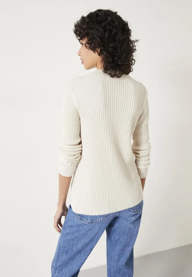 Hush Tops and Tshirts Women Miquita Collared Knitted Cardigan Ecru Hush Tops and Tshirts Women Miquita Collared Knitted Cardigan Ecru