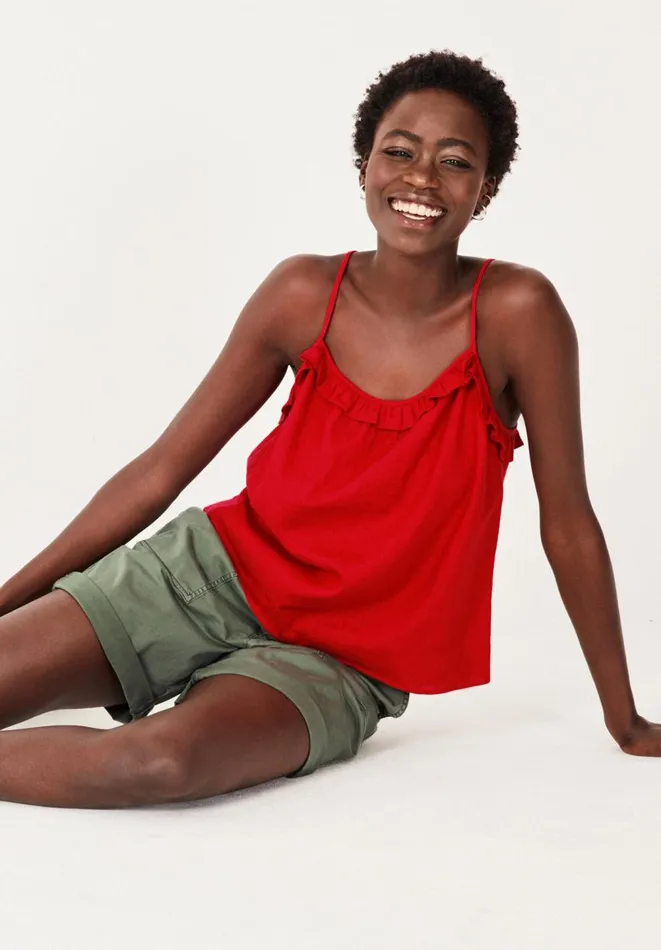 Hush Tops and Tshirts Women Nora Frilled Top Cherry Hush Tops and Tshirts Women Nora Frilled Top Cherry