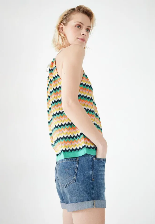 Hush Tops and Tshirts Women Nora Halterneck Knitted Vest Ecrumulti Hush Tops and Tshirts Women Nora Halterneck Knitted Vest Ecrumulti