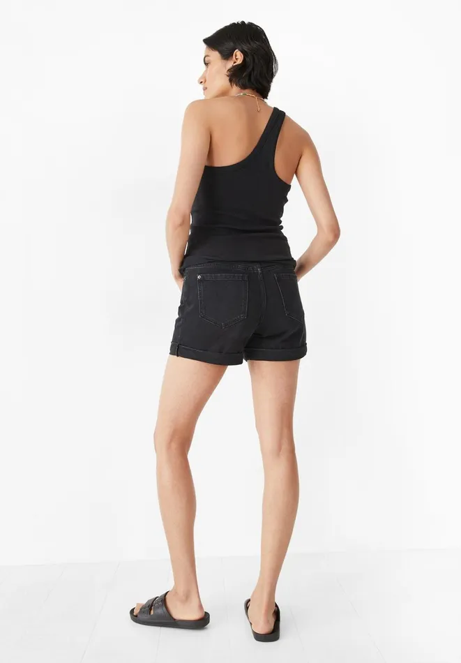 Hush Tops and Tshirts Women Nula One Shoulder Vest Black Hush Tops and Tshirts Women Nula One Shoulder Vest Black