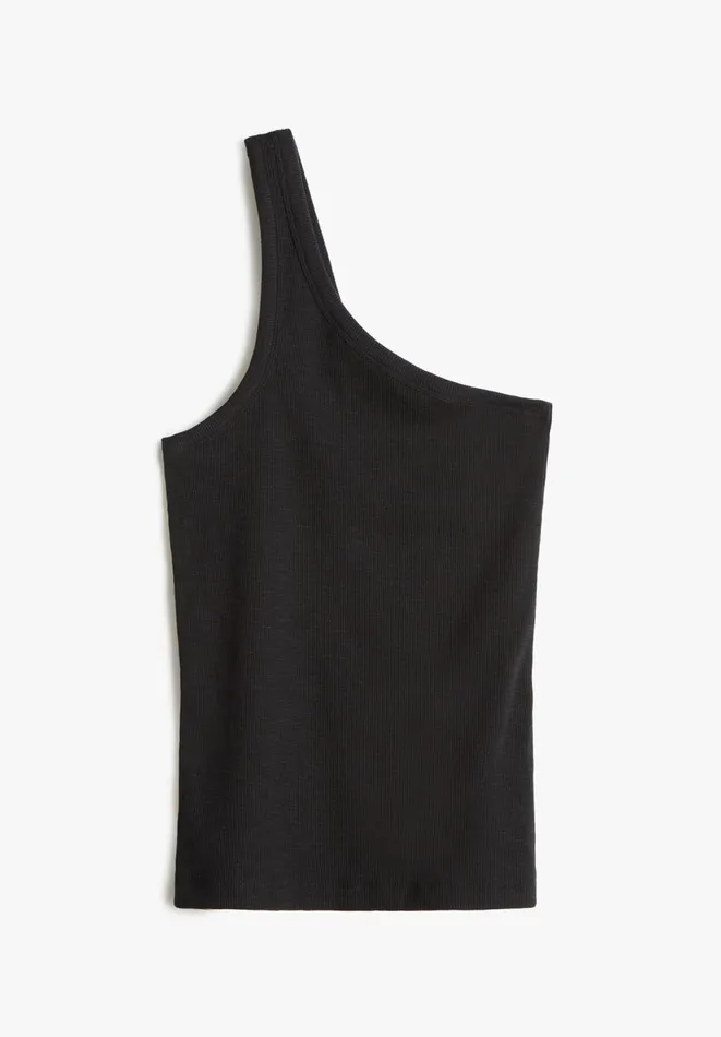 Hush Tops and Tshirts Women Nula One Shoulder Vest Black Hush Tops and Tshirts Women Nula One Shoulder Vest Black