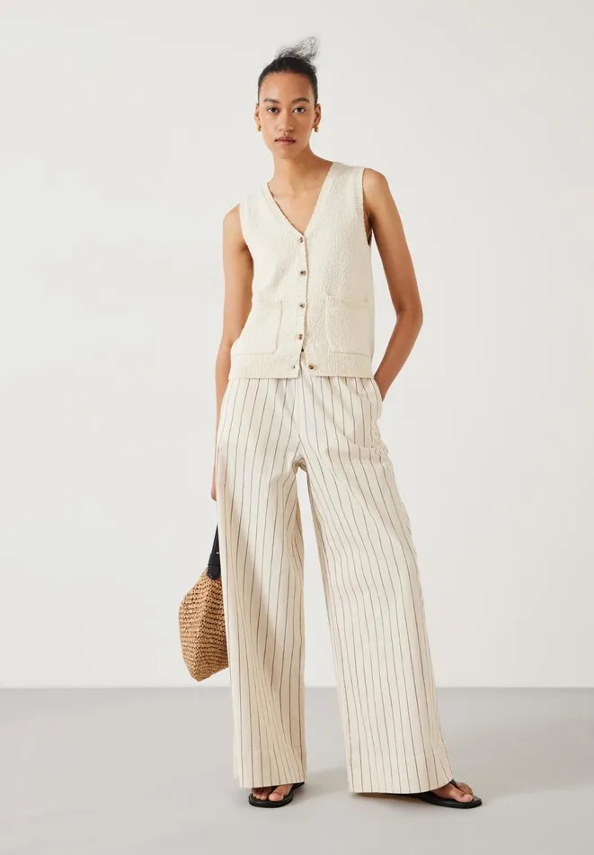 Hush Tops and Tshirts Women Ottiline Knitted Waistcoat Soft White Hush Tops and Tshirts Women Ottiline Knitted Waistcoat Soft White