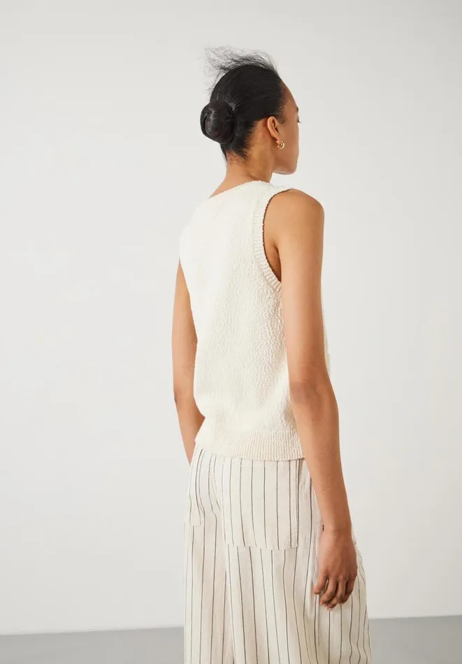 Hush Tops and Tshirts Women Ottiline Knitted Waistcoat Soft White Hush Tops and Tshirts Women Ottiline Knitted Waistcoat Soft White
