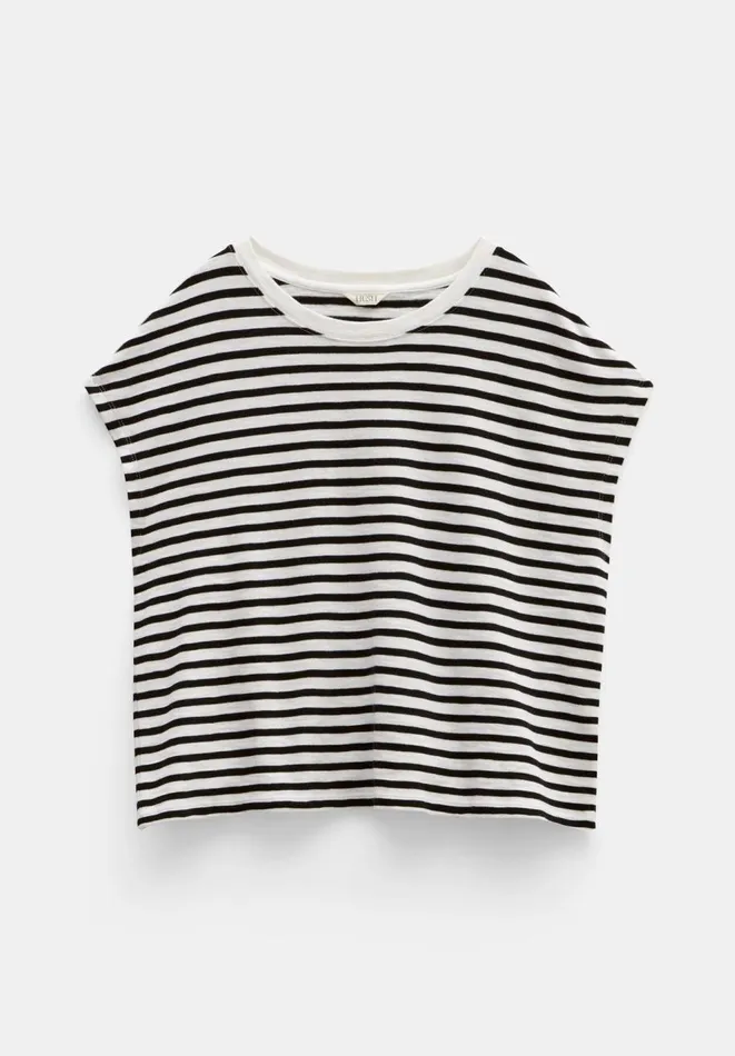 Hush Tops and Tshirts Women Piper Relaxed Stripe TShirt Whiteblack Hush Tops and Tshirts Women Piper Relaxed Stripe TShirt Whiteblack