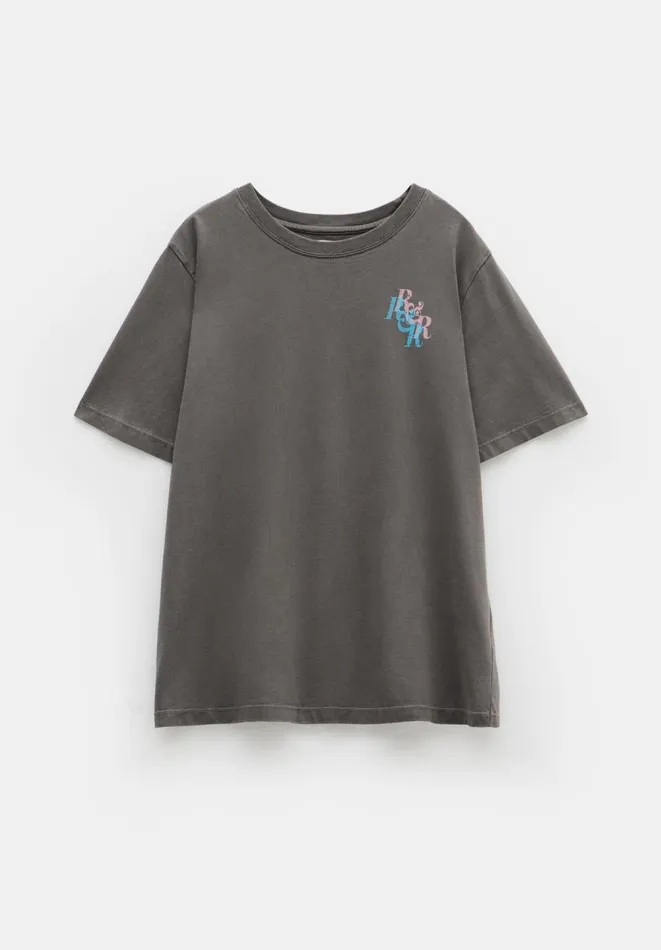 Hush Tops and Tshirts Women RandR Graphic TShirt Washed Grey Hush Tops and Tshirts Women RandR Graphic TShirt Washed Grey