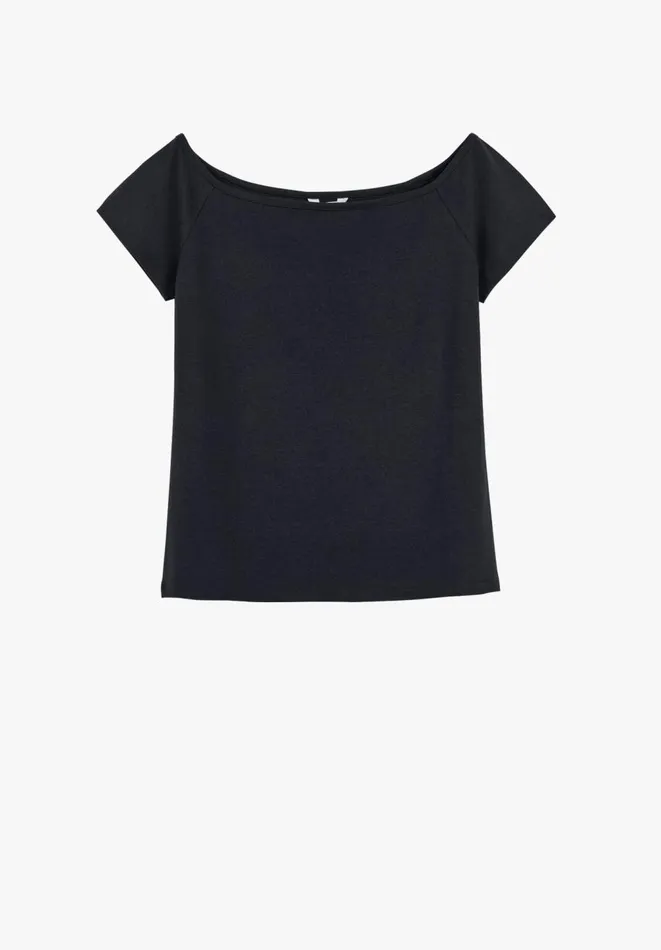 Hush Tops and Tshirts Women Raya Bardot Jersey Top Black Hush Tops and Tshirts Women Raya Bardot Jersey Top Black