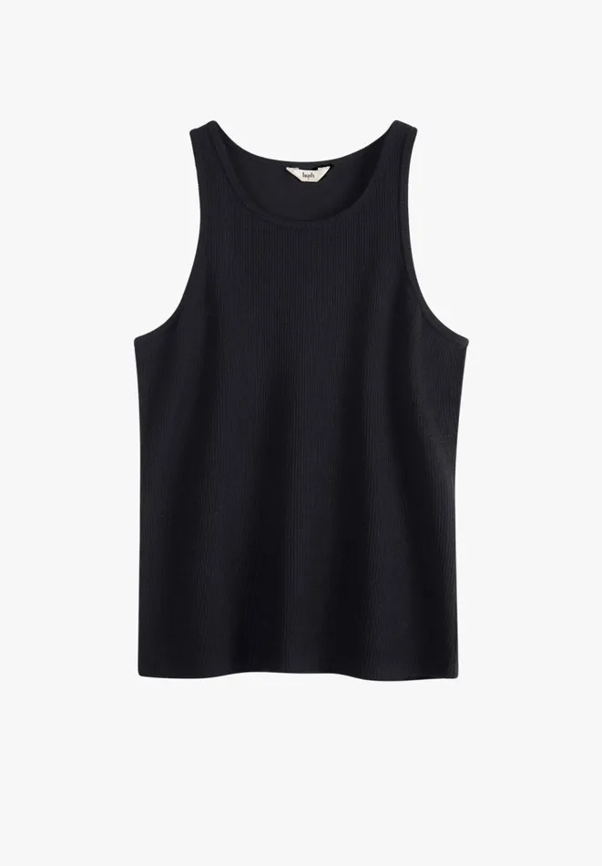 Hush Tops and Tshirts Women Ribbed Scoop Vest Black Hush Tops and Tshirts Women Ribbed Scoop Vest Black