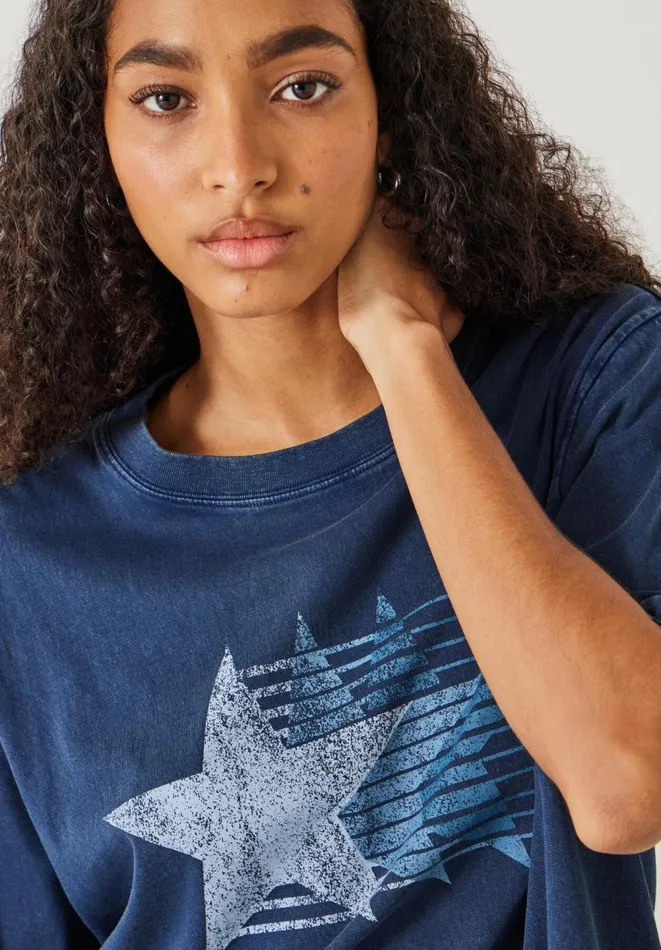 Hush Tops and Tshirts Women Ruby Relaxed Star TShirt Dark Navy Hush Tops and Tshirts Women Ruby Relaxed Star TShirt Dark Navy