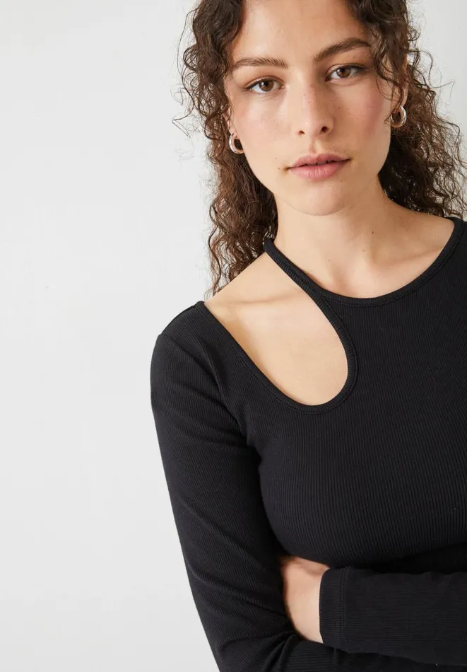 Hush Tops and Tshirts Women Sabina Cut Out Long Sleeve Top Black Hush Tops and Tshirts Women Sabina Cut Out Long Sleeve Top Black