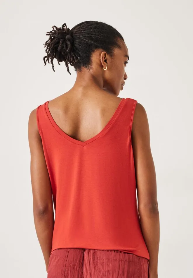 Hush Tops and Tshirts Women Sally VNeck Jersey Vest Top Deep Red Hush Tops and Tshirts Women Sally VNeck Jersey Vest Top Deep Red