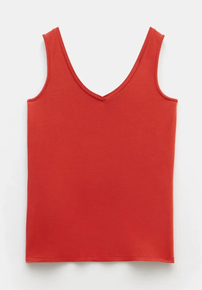 Hush Tops and Tshirts Women Sally VNeck Jersey Vest Top Deep Red Hush Tops and Tshirts Women Sally VNeck Jersey Vest Top Deep Red