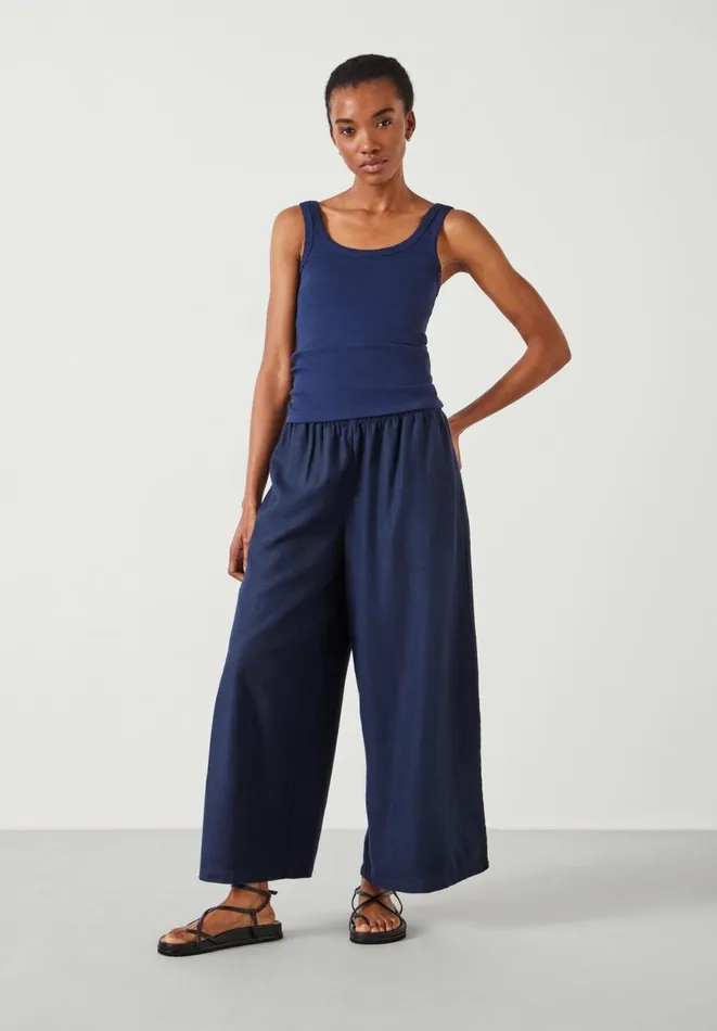 Hush Tops and Tshirts Women Seth Low Scoop Ribbed Vest Navy Hush Tops and Tshirts Women Seth Low Scoop Ribbed Vest Navy