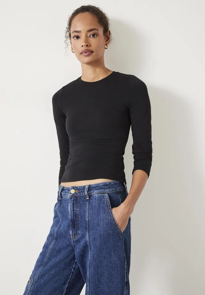 Hush Tops and Tshirts Women Simmy Fitted Long Sleeve Top Black