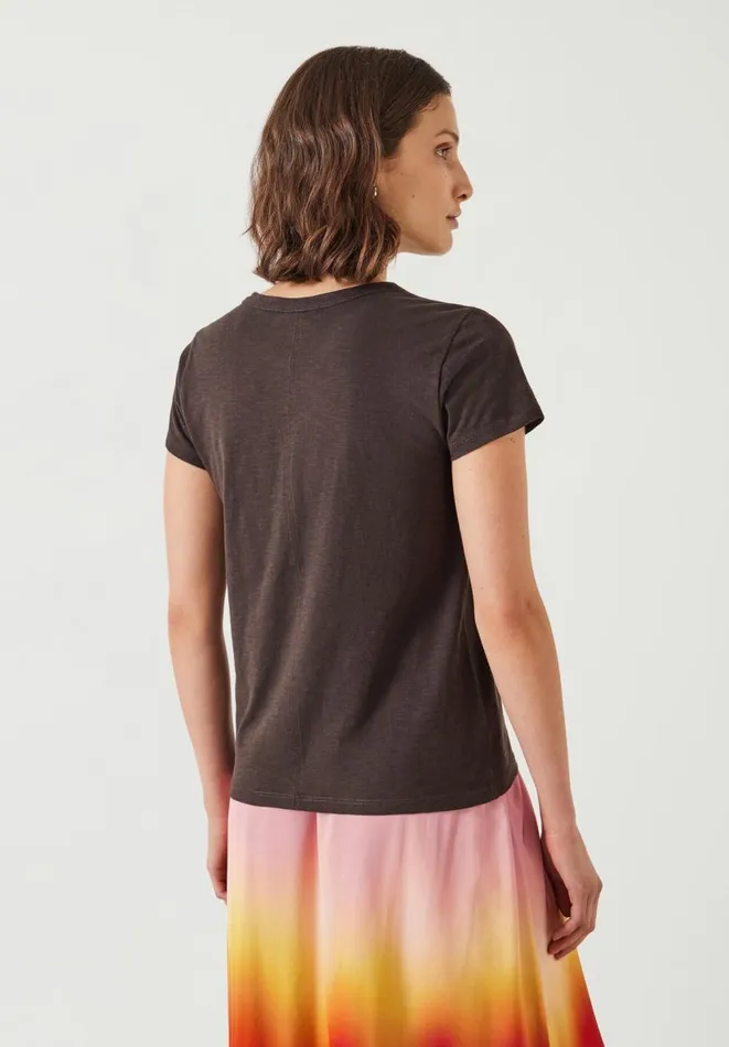 Hush Tops and Tshirts Women Slim Fit Crew TShirt Chocolate Hush Tops and Tshirts Women Slim Fit Crew TShirt Chocolate