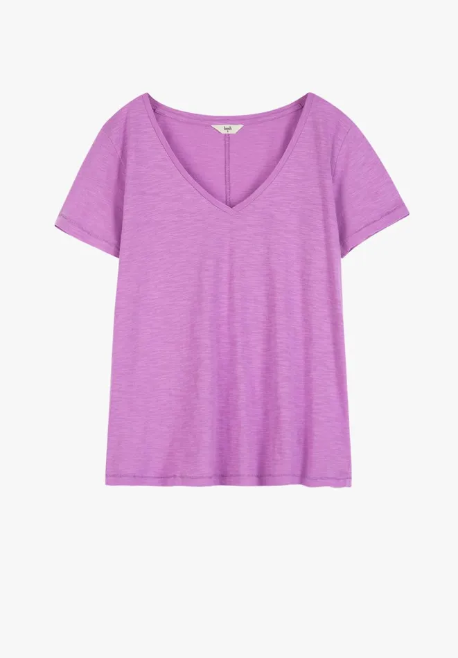 Hush Tops and Tshirts Women Slim VNeck TShirt Mid Purple