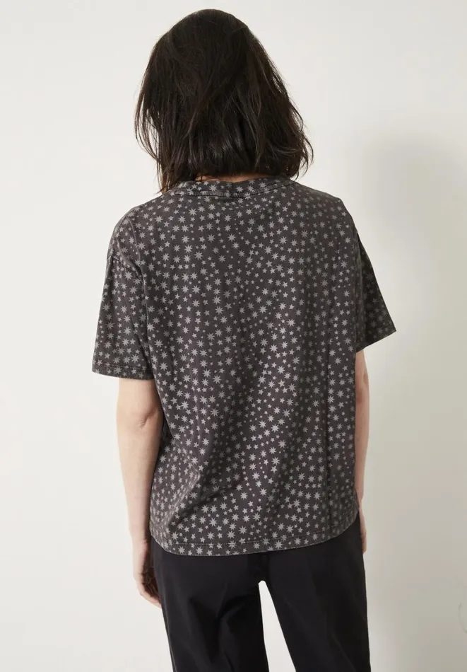 Hush Tops and Tshirts Women Star Print Oversized TShirt Multi Star Grey Hush Tops and Tshirts Women Star Print Oversized TShirt Multi Star Grey